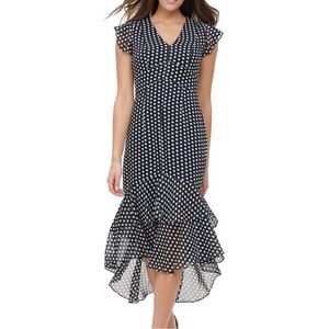 Tommy Hilfiger Navy White Polka Dot Dress Size 2